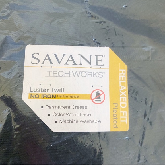 Savane Techworks Luster Twill Relaxed Fit Pleated Pants Loden Green - Picture 2 of 7